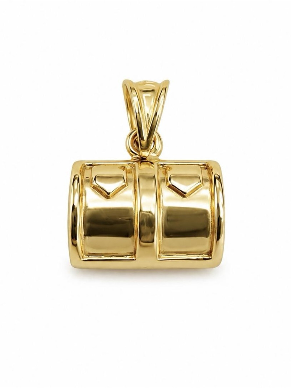 10K Yellow Gold 3D Handbag Charm Pendant – Doctor Satchel Bag Travel Charm 8X12M